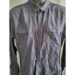 MARC ANTHONY SLIM FIT LONG SLEEVE BUTTON‎ SHIRT - Men's Large L Black